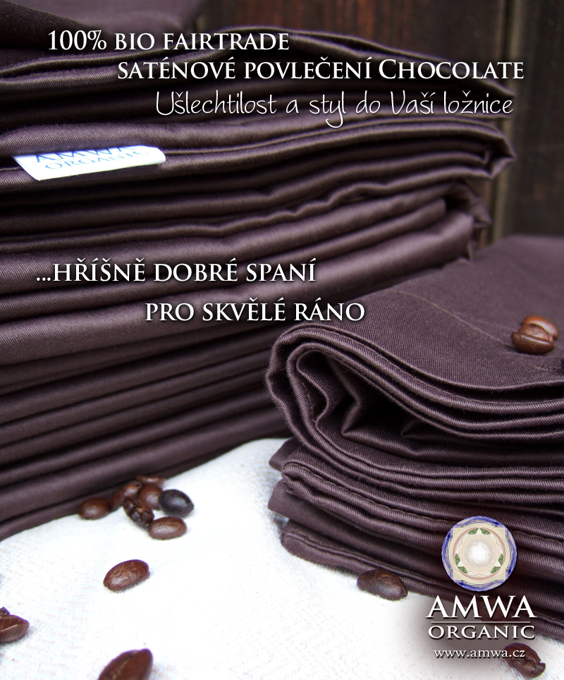 Bio fairtrade saténové povlečení Chocolate
